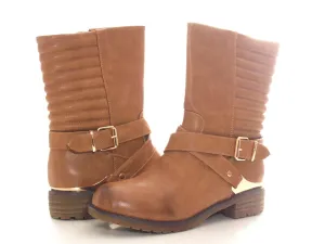 Damen Stiefeletten Biker Boots Outdoor Winterboots warm gefüttert Camel # 592