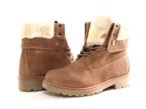 Damen Stiefeletten Biker Boots Outdoor Winterboots warm gefüttert Camel # 9120