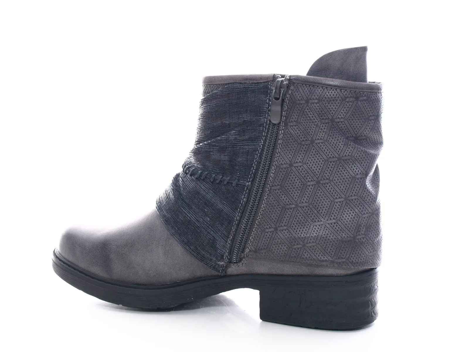 Damen Stiefeletten Biker Boots Outdoor Winterboots warm gefüttert Grey # 3127