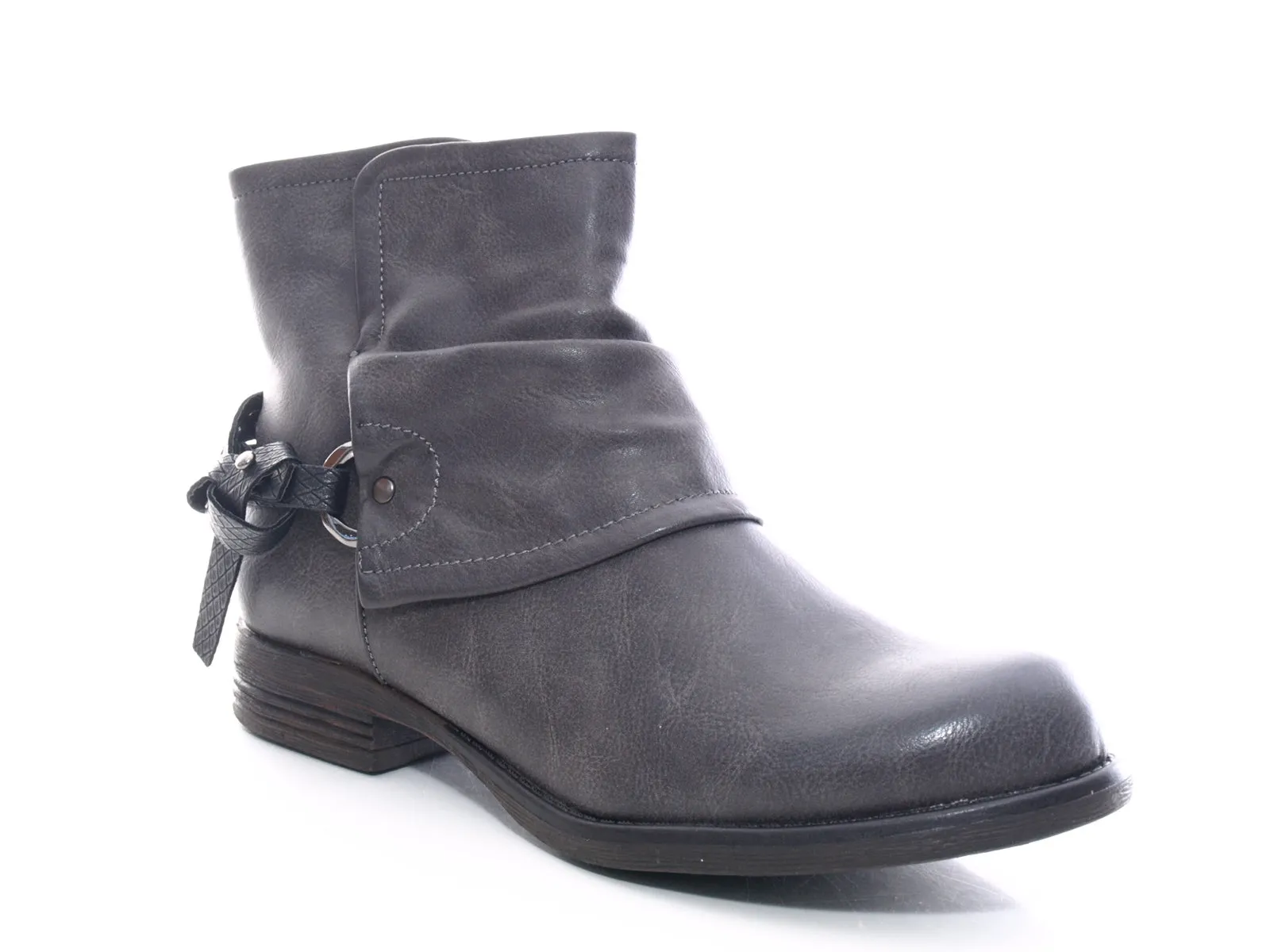 Damen Stiefeletten Biker Boots Outdoor Winterboots warm gefüttert Grey # 824