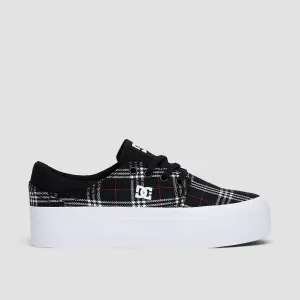 DC Trase Platform Shoes - Black/Plaid - Womens