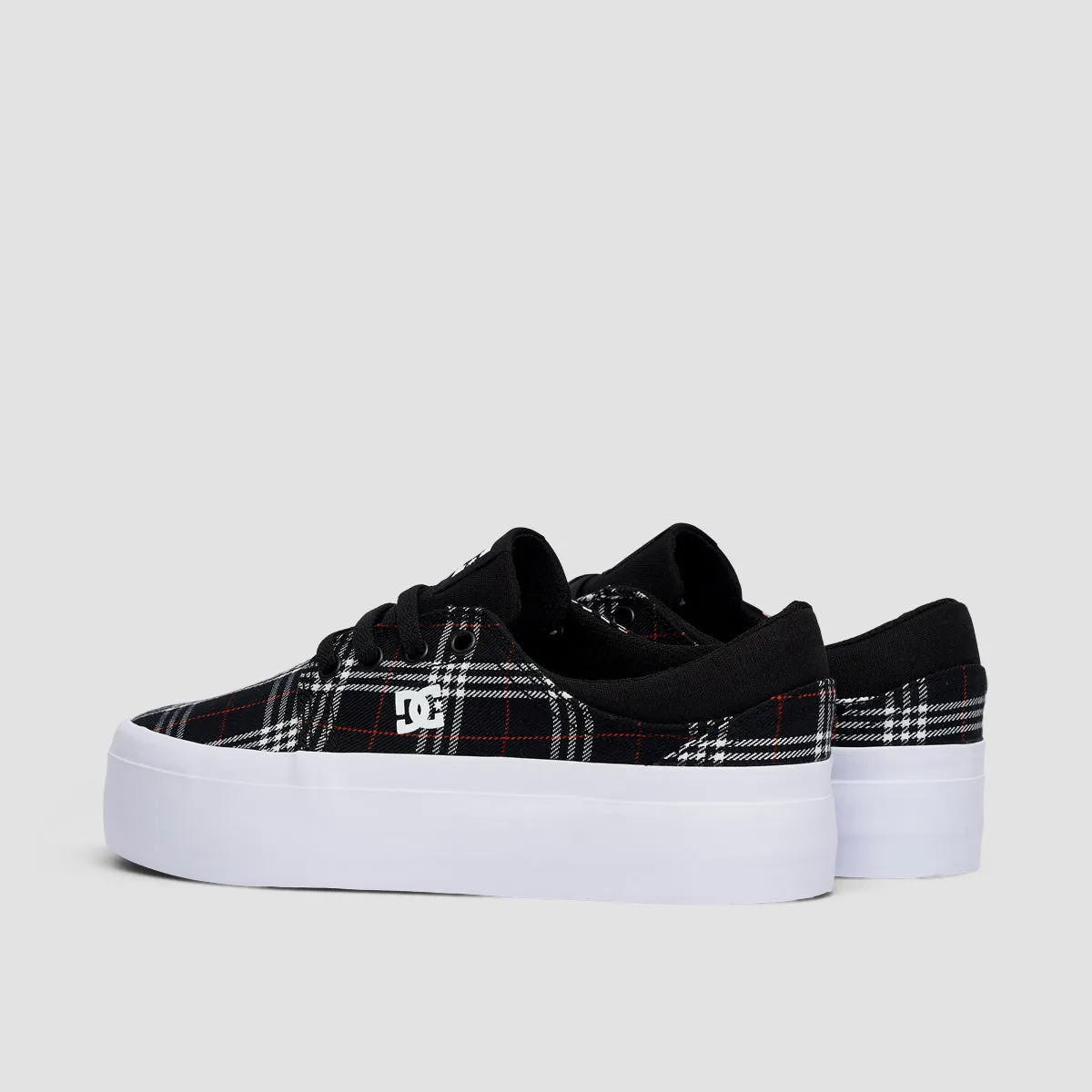 DC Trase Platform Shoes - Black/Plaid - Womens