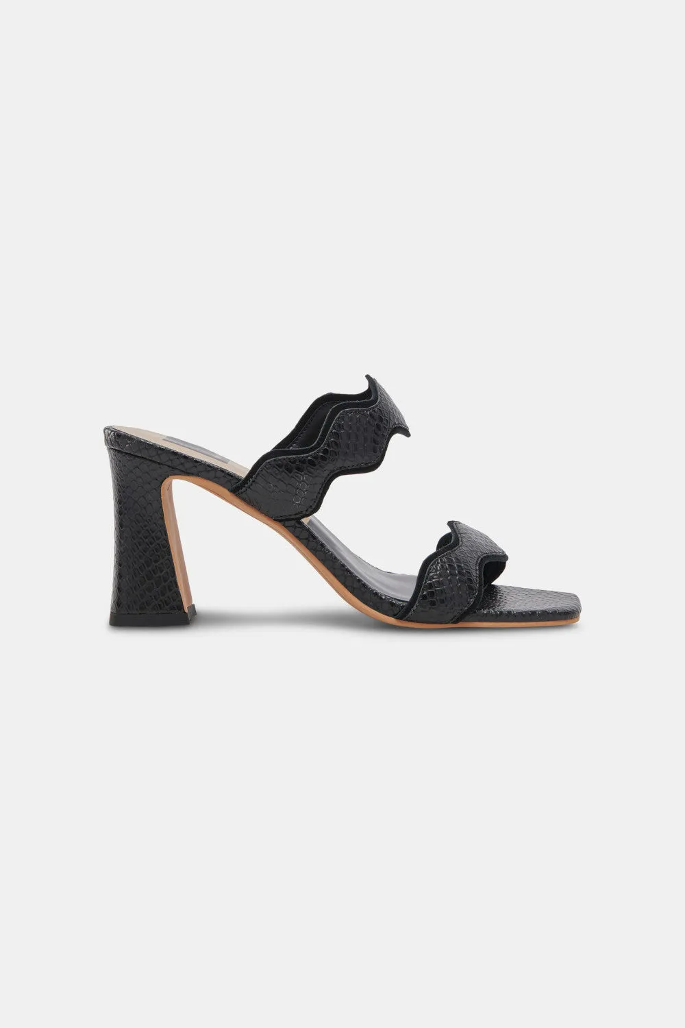 Dolce Vita Ilva Heels in Onyx Embossed Leather