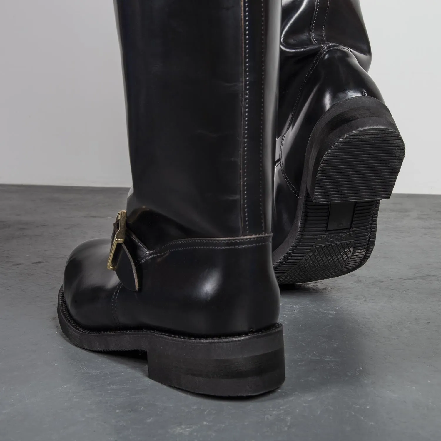 Embossy Leather Biker Boots