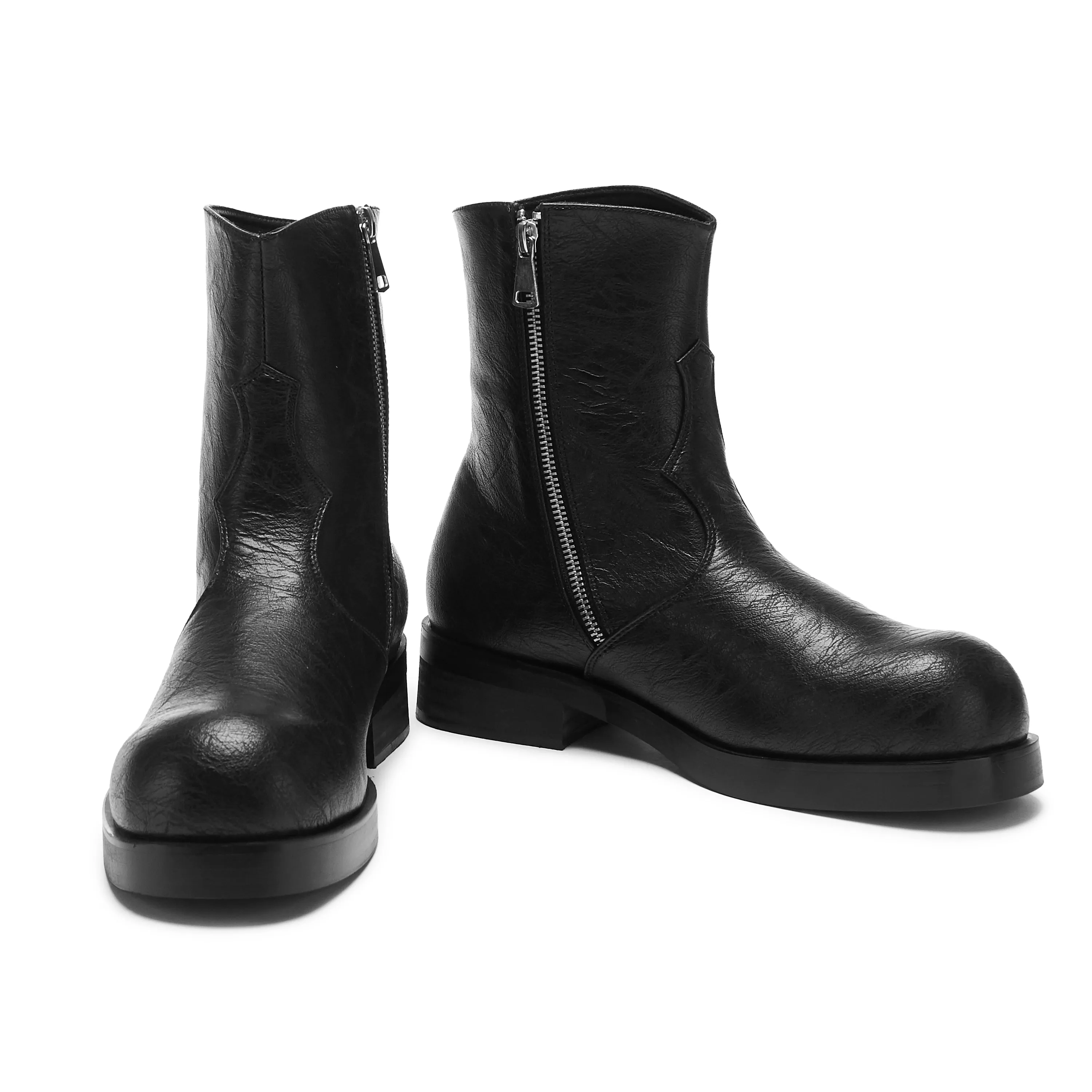 Fateless Men's Stacked Biker Boots - Vintage Black