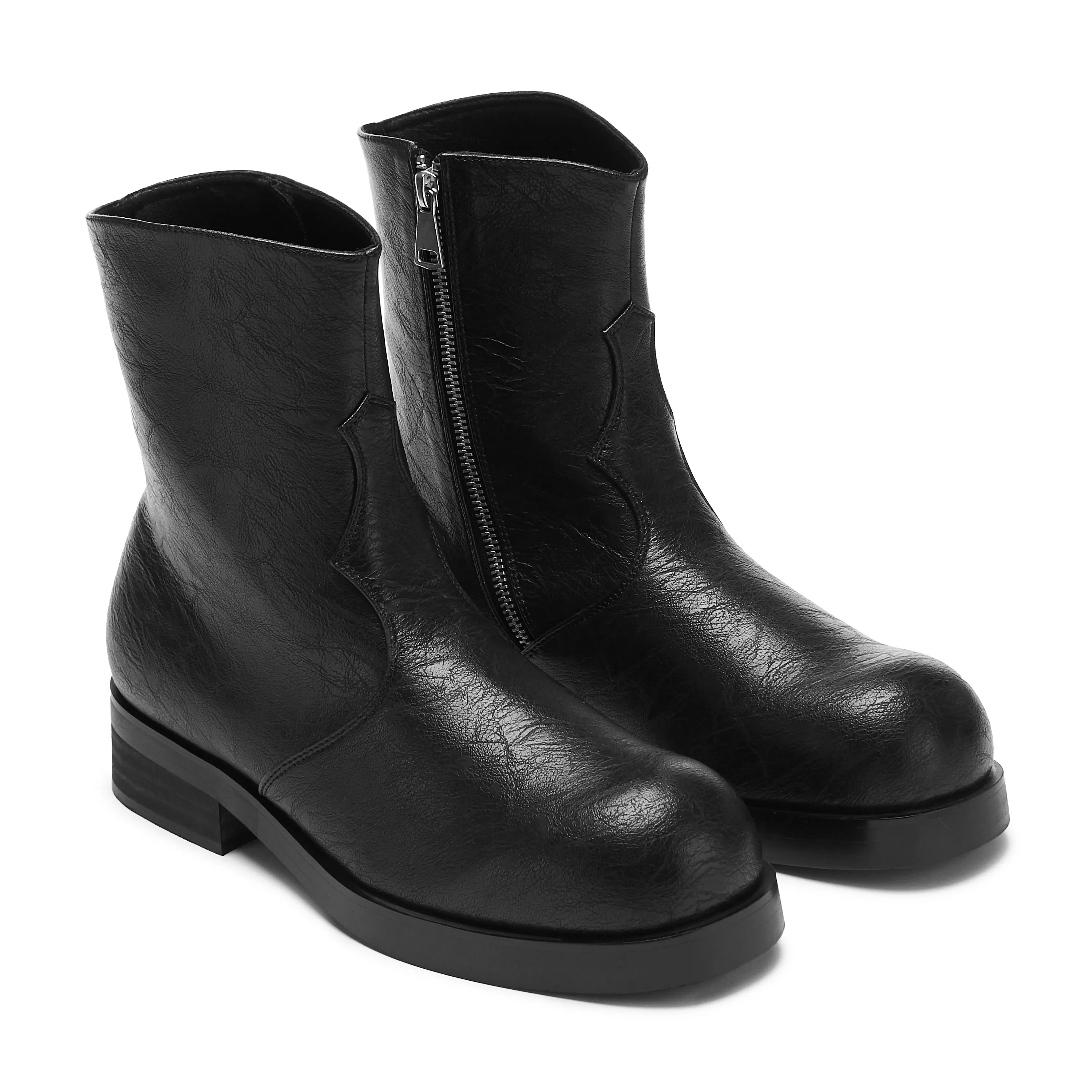 Fateless Men's Stacked Biker Boots - Vintage Black