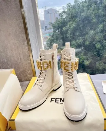 FD Fenigraphy Biker Boots White For Women 8T8355AKY6F1IEM