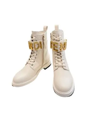 FD Fenigraphy Biker Boots White For Women 8T8355AKY6F1IEM