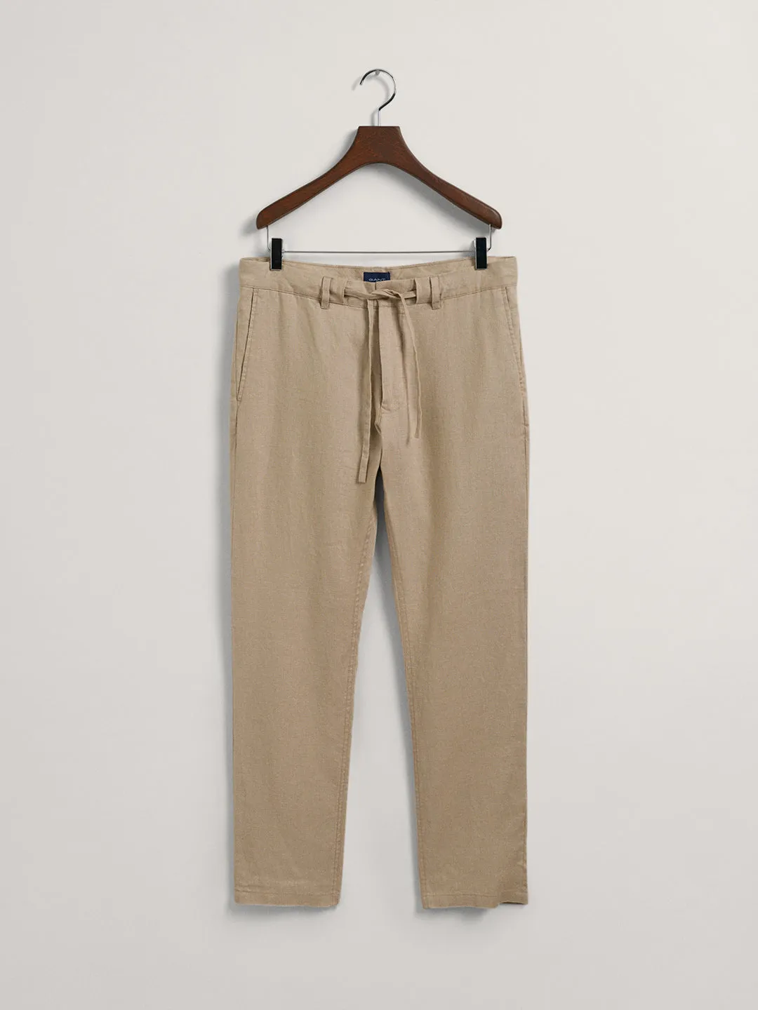 Gant Men Smart Mid-Rise Smart Loose Fit Linen Trousers