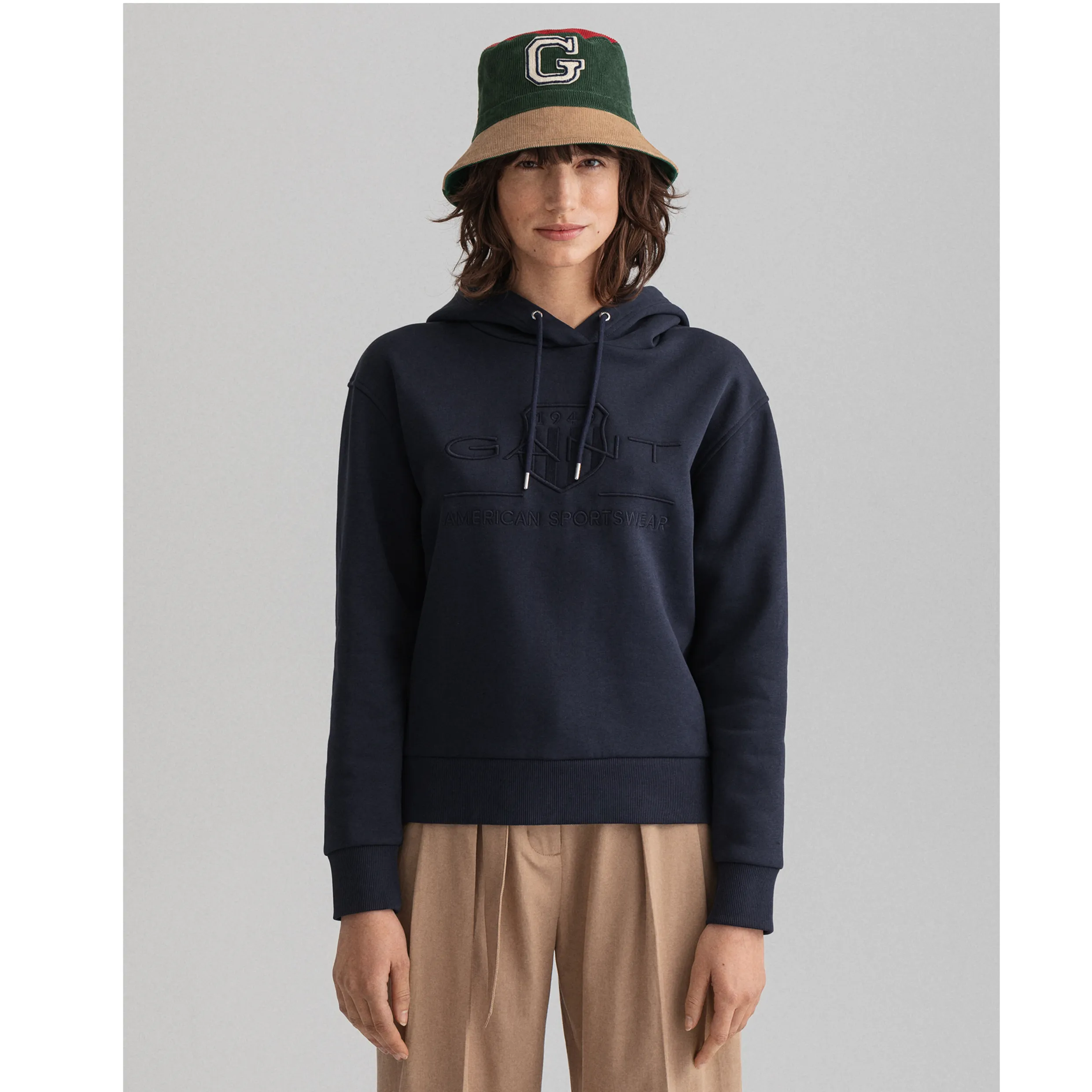 GANT Tonal Shield Hoodie -Evening Blue