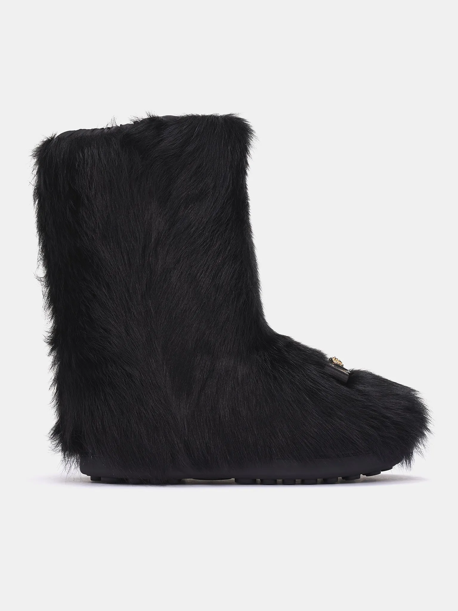 Gianni Ribbon Shearling Boots (1018844-1A12819-BLACK-GOLD)