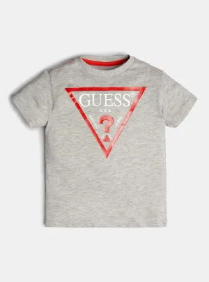 Grey Short Sleeve Triangle Logo Tee (2-7)