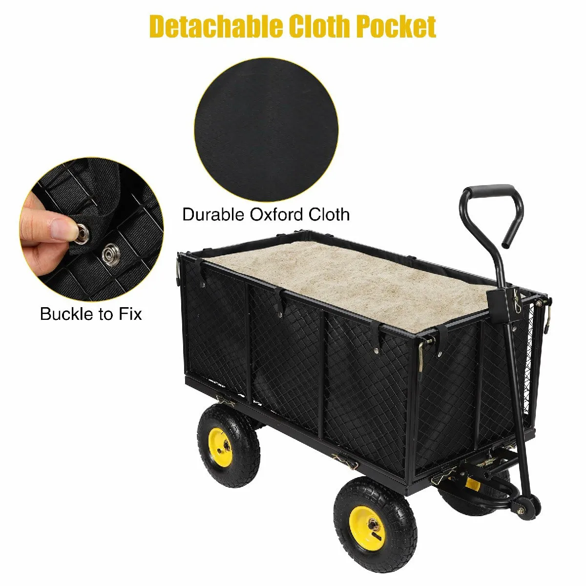 Heavy Duty 800lbs Steel Garden Cart