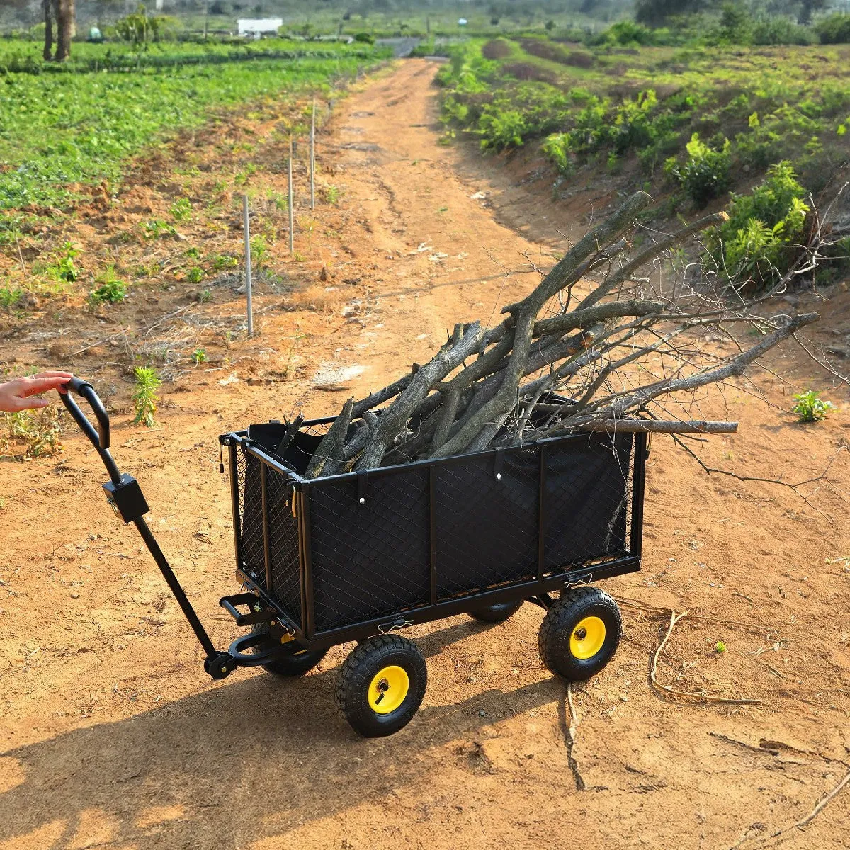 Heavy Duty 800lbs Steel Garden Cart