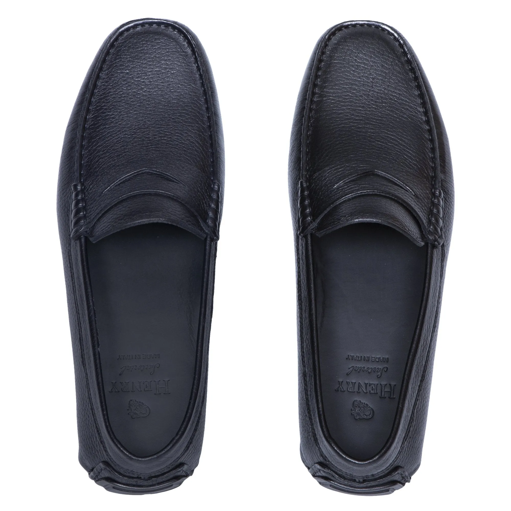 HENRY SARTORIAL Portsea Deerskin Driving Shoes MIDNIGHT NAVY