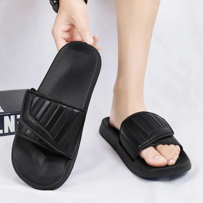 Hnzxzm Daily Casual Walking Slippers for Men Black Mens Water Shoes Bathroom Shower Water Slides Big Size 40-47 Slides Sandals