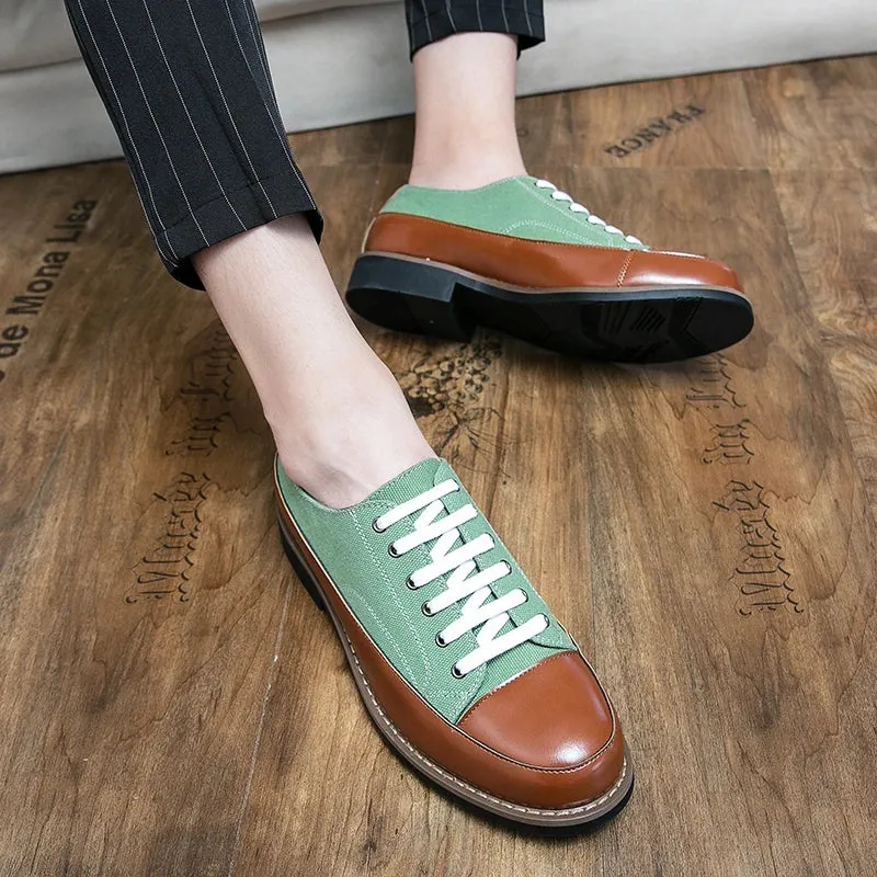 Hnzxzm Leather Shoes Men Casual Lace Up Loafers High Quality Low Heel Platform Shoes Leather Premium Casual Luxury Brand Oxford Shoes