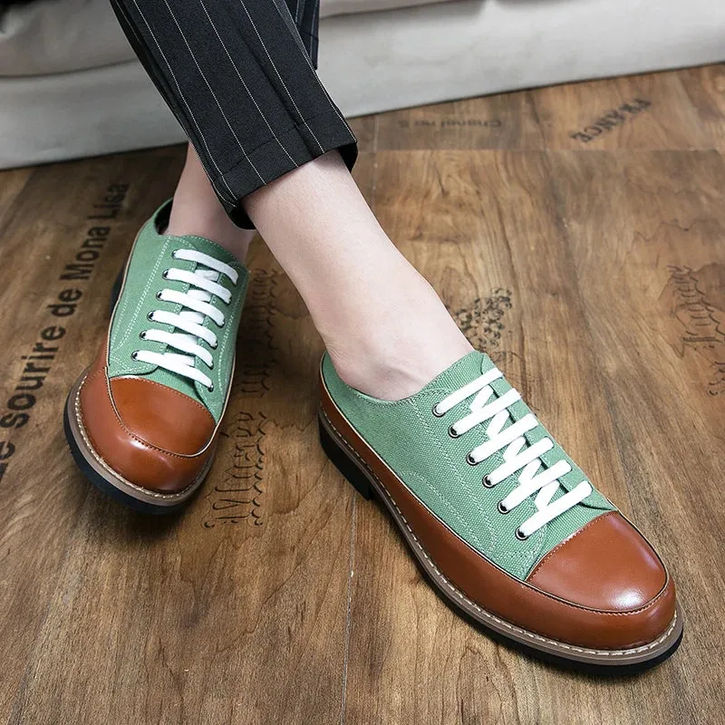 Hnzxzm Leather Shoes Men Casual Lace Up Loafers High Quality Low Heel Platform Shoes Leather Premium Casual Luxury Brand Oxford Shoes