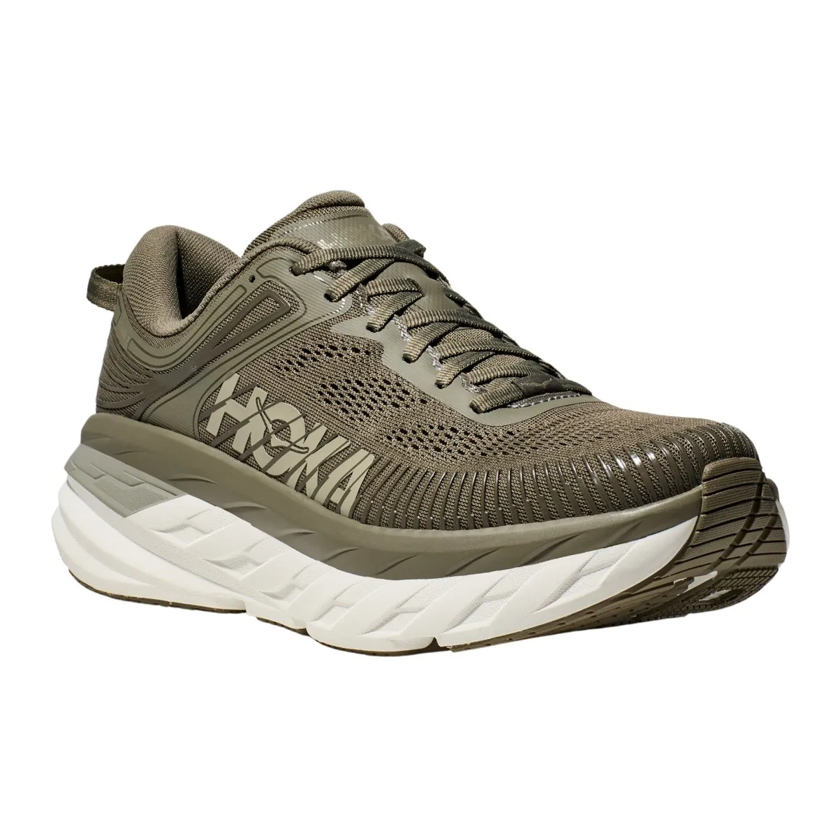 Hoka One One Men's Bondi 7 Olive Haze/White