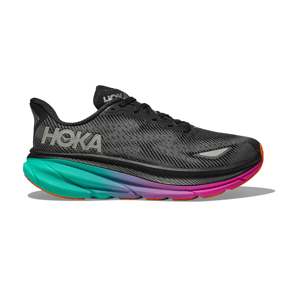 HOKA Women's Clifton 9 GTX Black/Electric Aqua