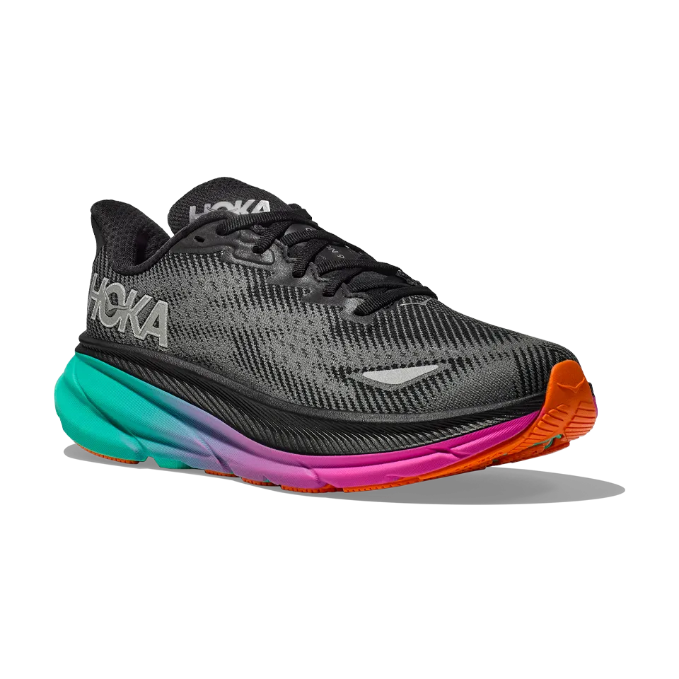 HOKA Women's Clifton 9 GTX Black/Electric Aqua