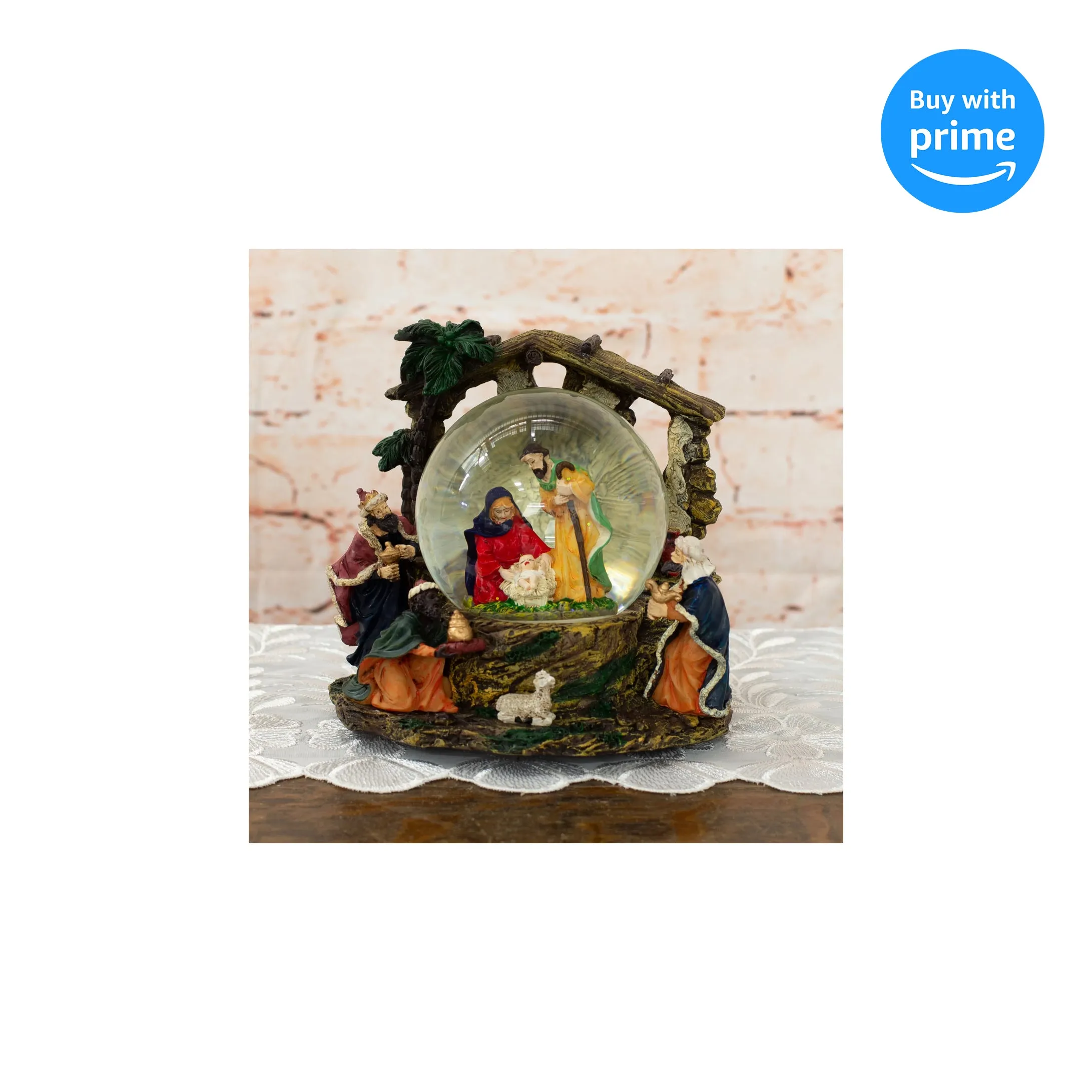 Holy Family Nativity Musical 100MM Water Globe Plays Tune Silent Night