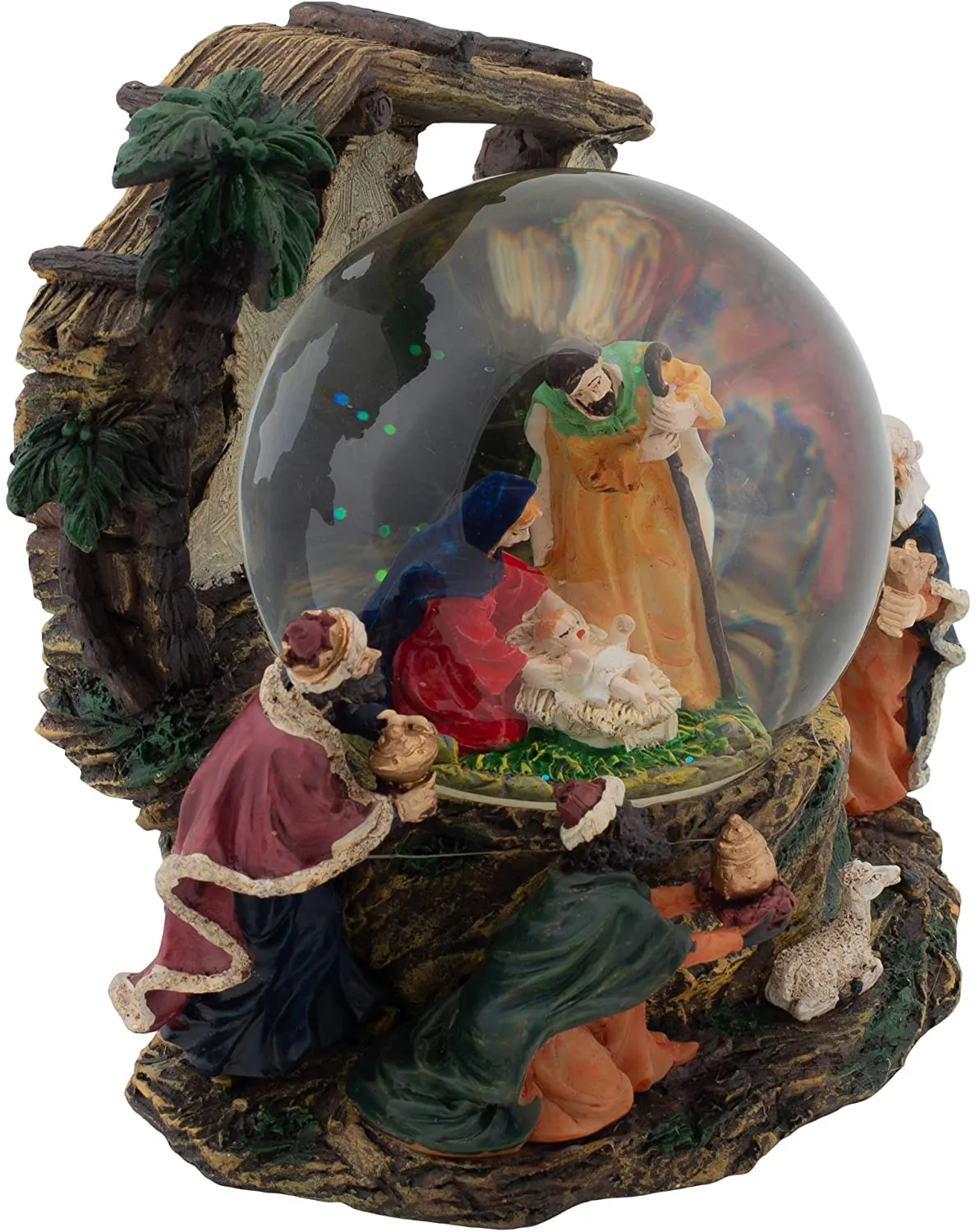 Holy Family Nativity Musical 100MM Water Globe Plays Tune Silent Night