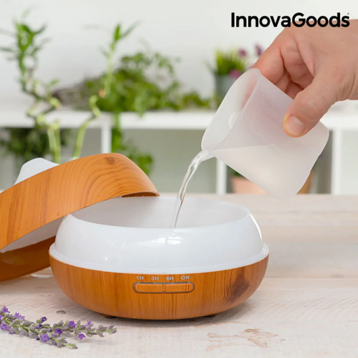 InnovaGoods Wooden-Effect Aromatherapy Humidifier