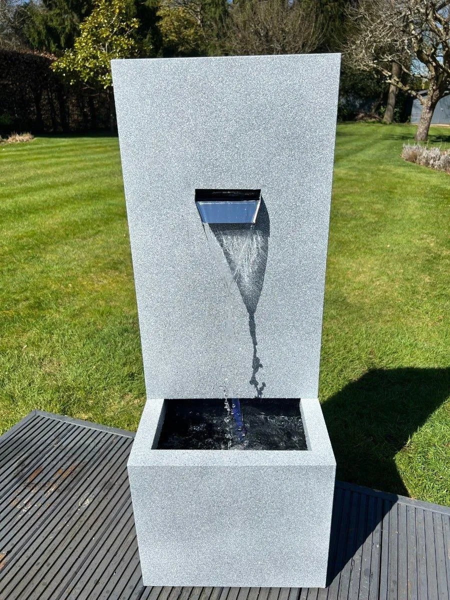 Large Wall Blade Shower Water Feature with LED Lights - Solar Powered 36.5x27x96cm