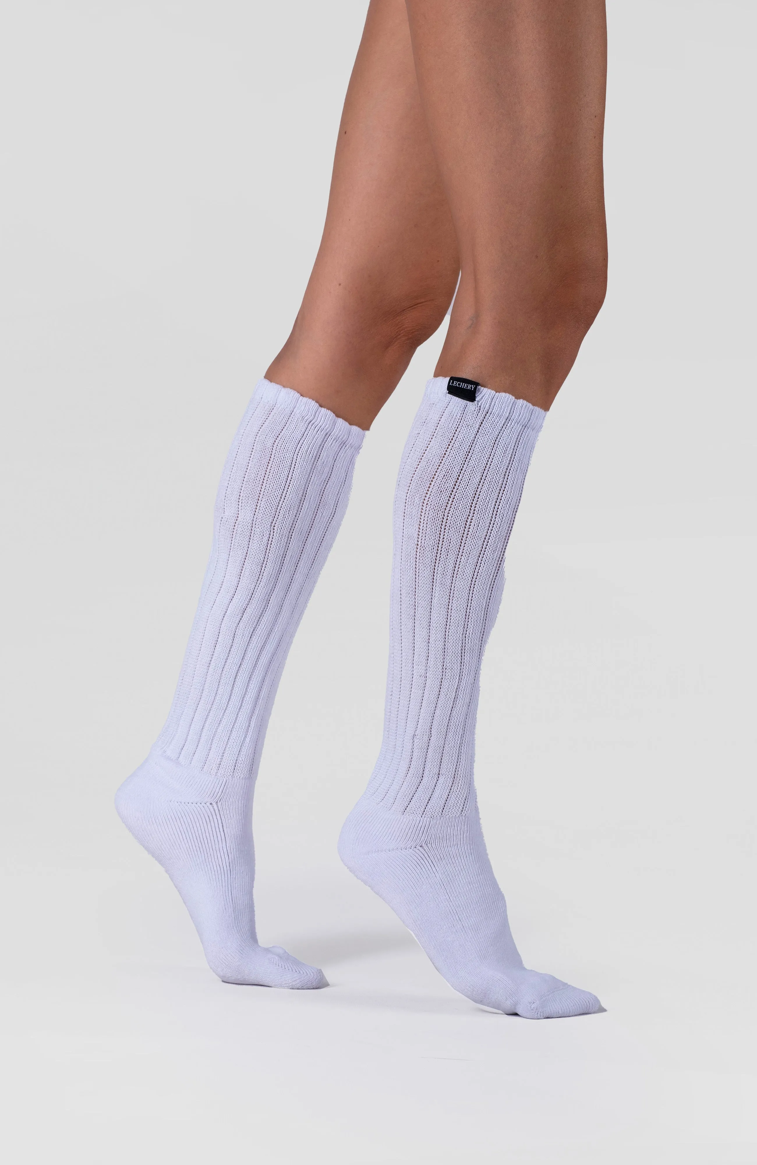 LECHERY® UNISEX SCRUNCH SOCKS - WHITE