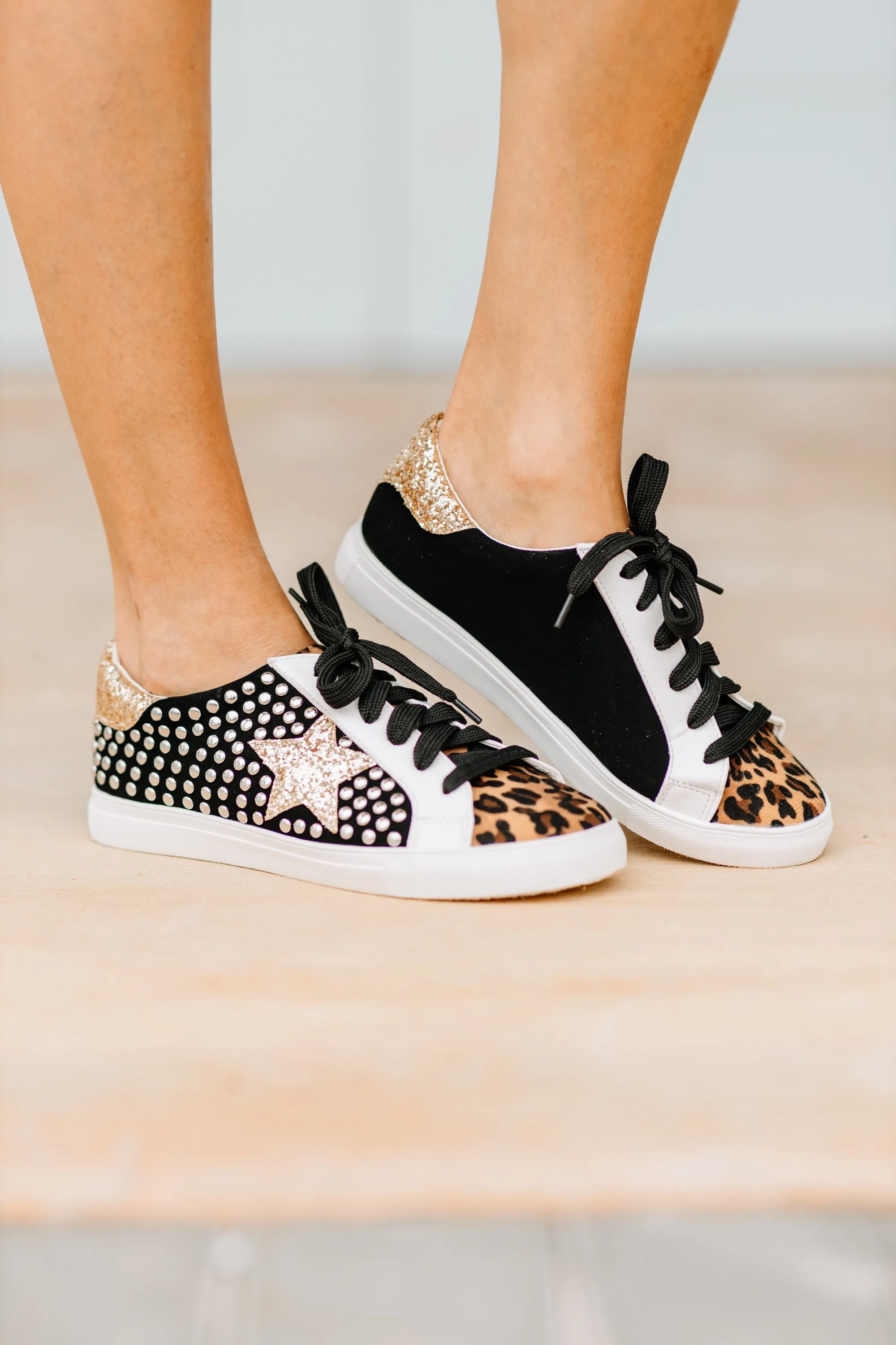 Life On The Edge Black Leopard Sneakers