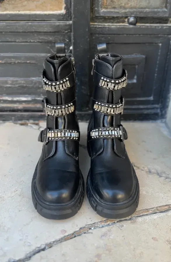 Limited Biker Boots Gun Metal