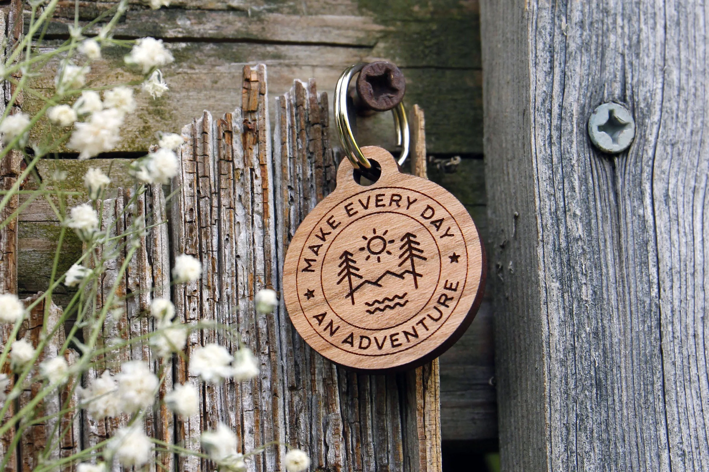 Make Every Day An Adventure Wooden Pet ID Tag