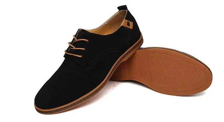 Men Casual Leather Chaussure Homme Shoes Black