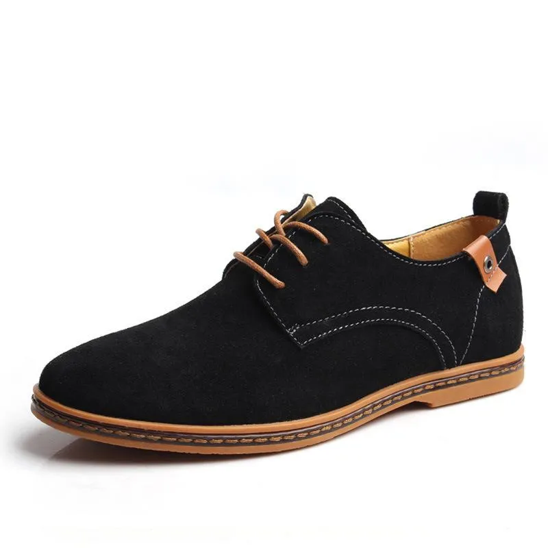 Men Casual Leather Chaussure Homme Shoes Black