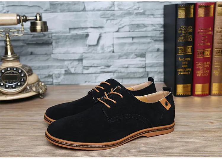 Men Casual Leather Chaussure Homme Shoes Black