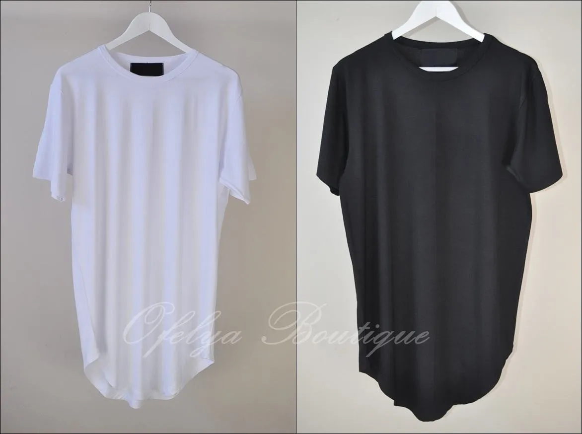 Men Overlong Extended Essential Short Sleeve Long Tee