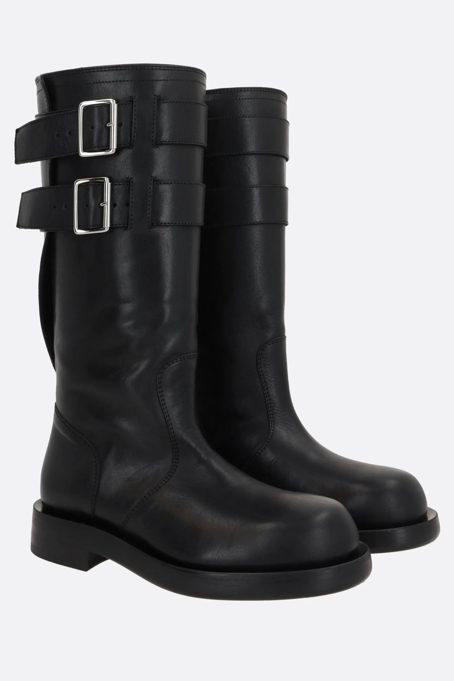 Milan smooth leather biker boots