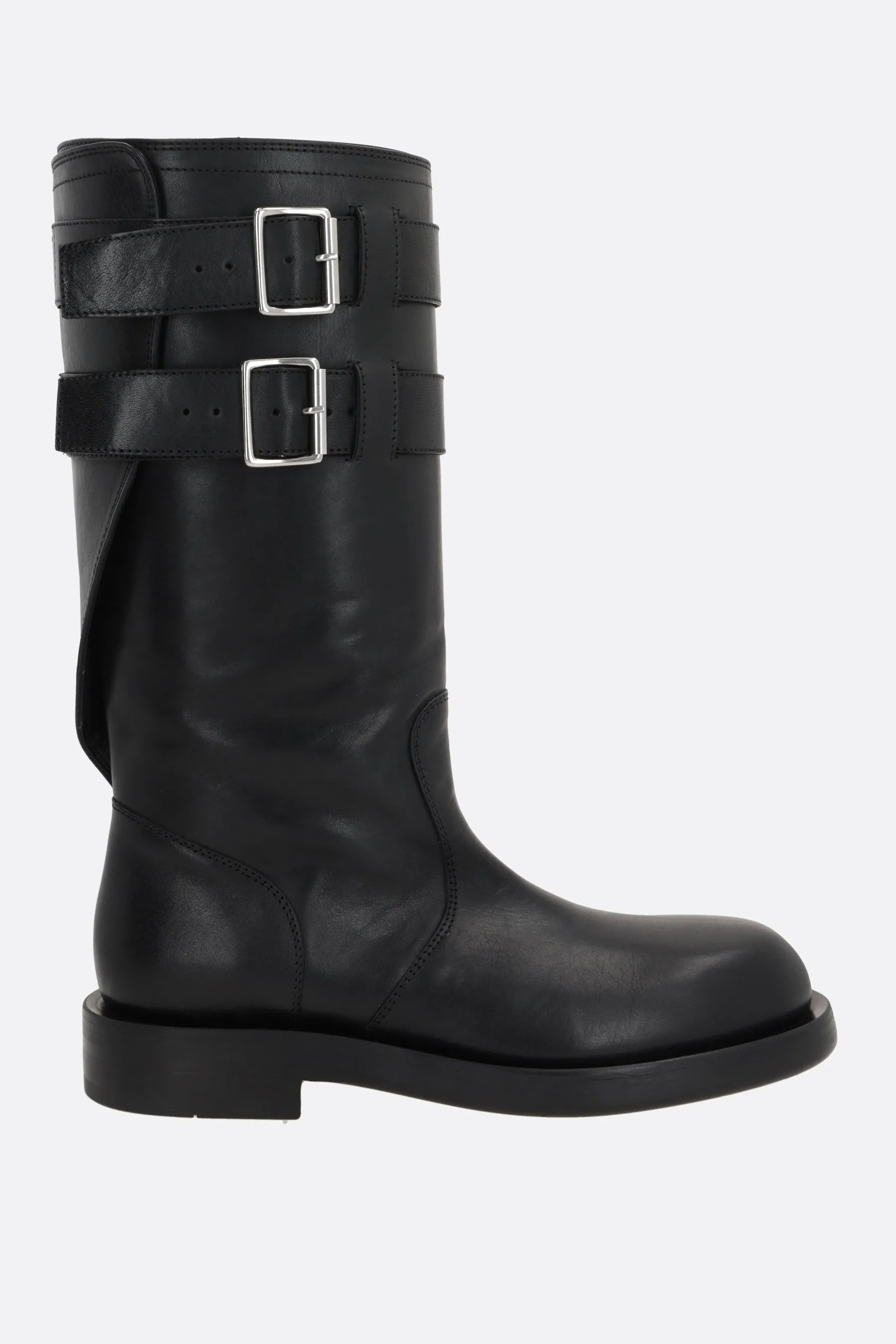 Milan smooth leather biker boots