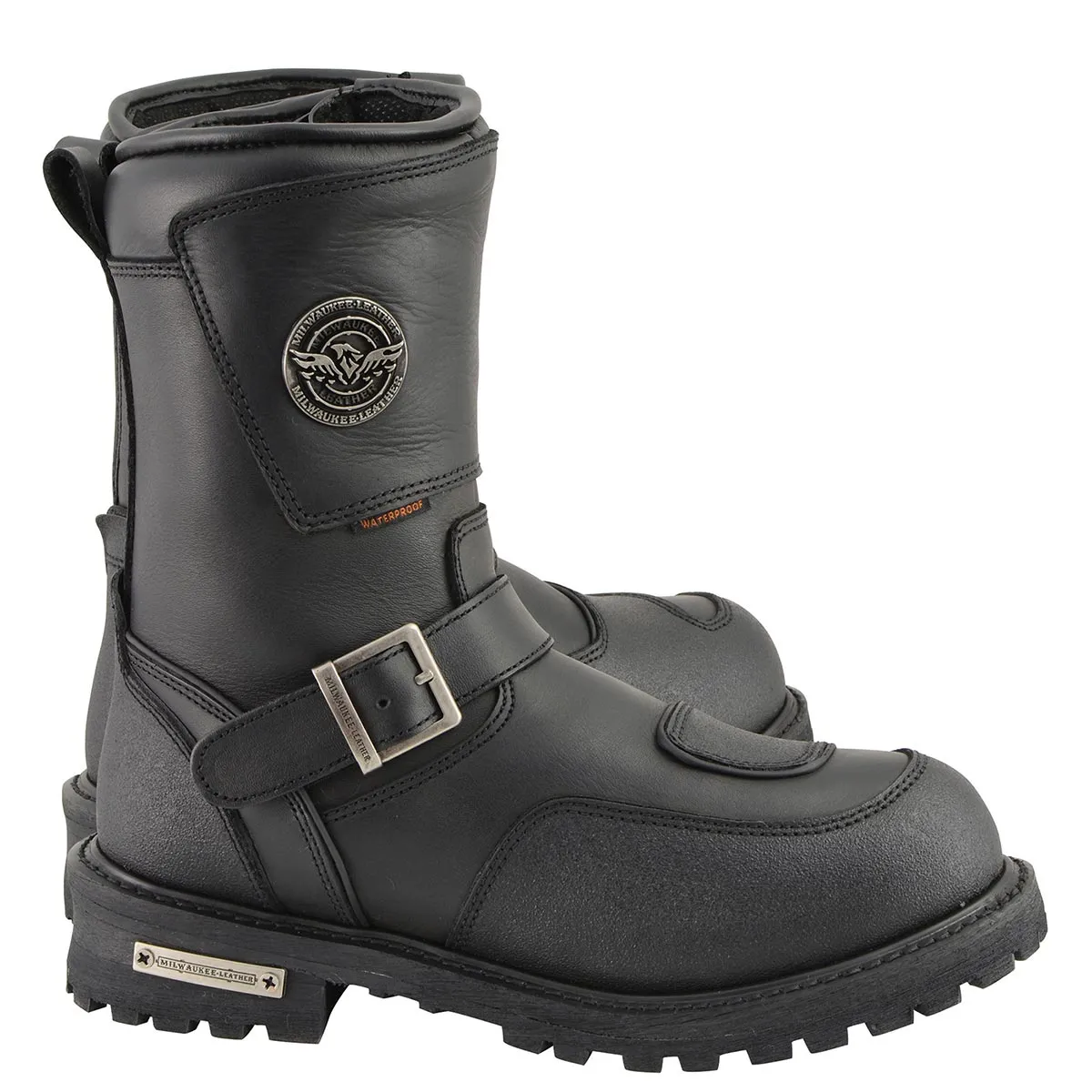 Milwaukee Leather Men's Black Wide Width 9-inch Waterproof Engineer