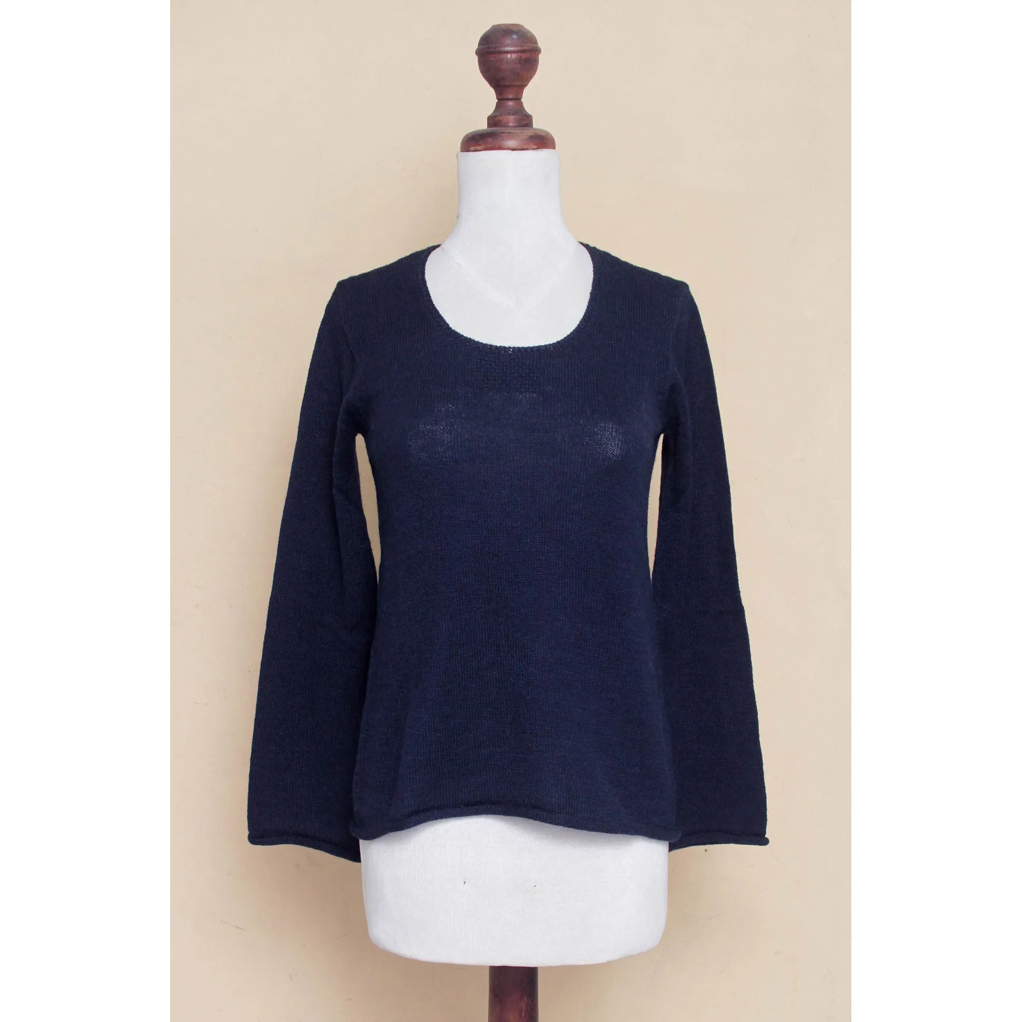 Navy Blue Charisma Alpaca Blend Sweater