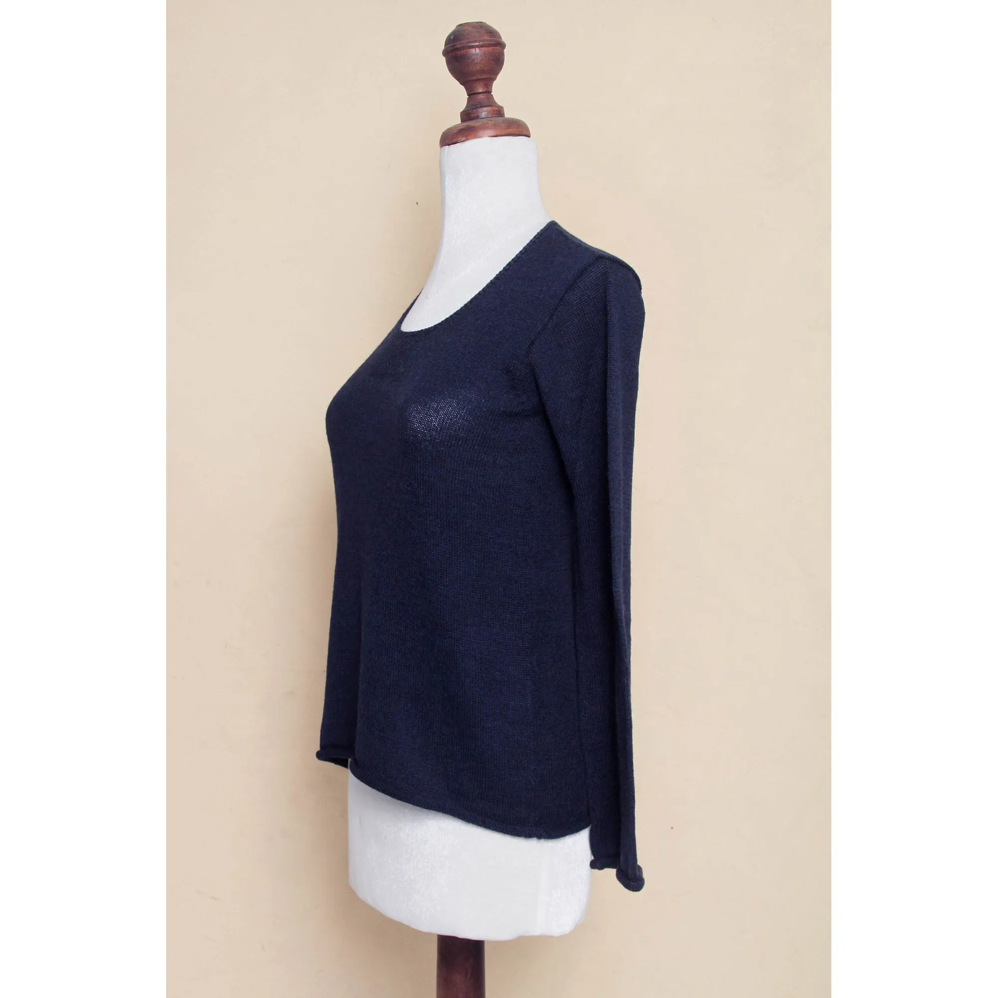 Navy Blue Charisma Alpaca Blend Sweater