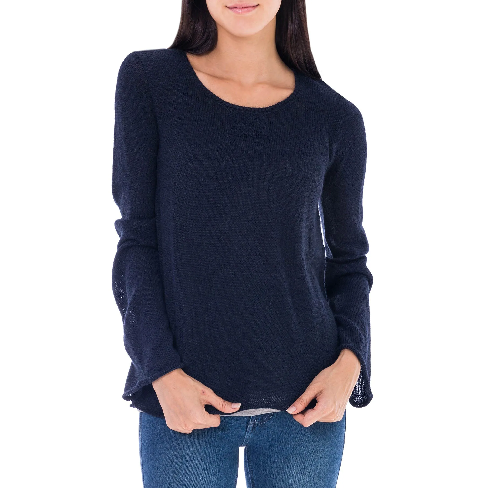 Navy Blue Charisma Alpaca Blend Sweater