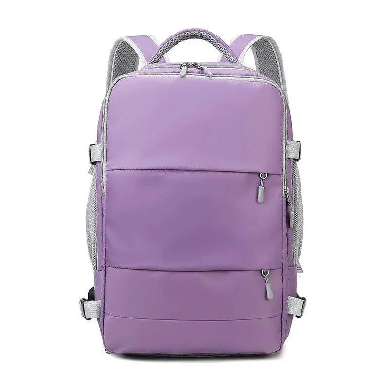 New Fashion Men's and Women's Multifunctional Travel Bag Fitness Bag with Luggage Strap and USB Charging Port Backpack