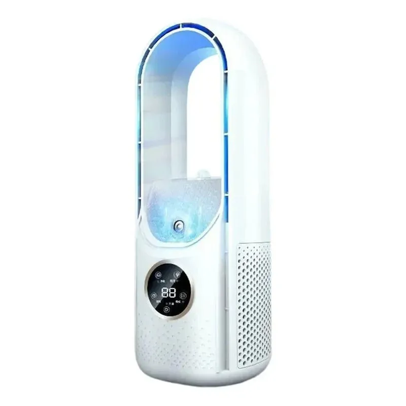 New Portable Mini Air Conditioning USB Air Cooler Vaneless Electric Fan 6-Speed Silent Timed Air Conditioning Cooling Fan Humidi