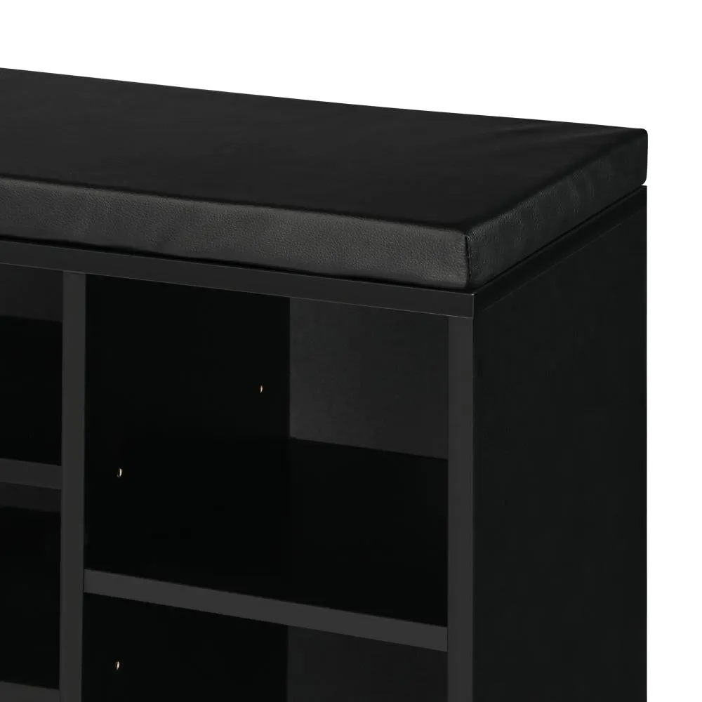 Oikiture Shoe Bench 105cm Shoe Storage Cabinet Orgaiser Rack Storage Shelf Black