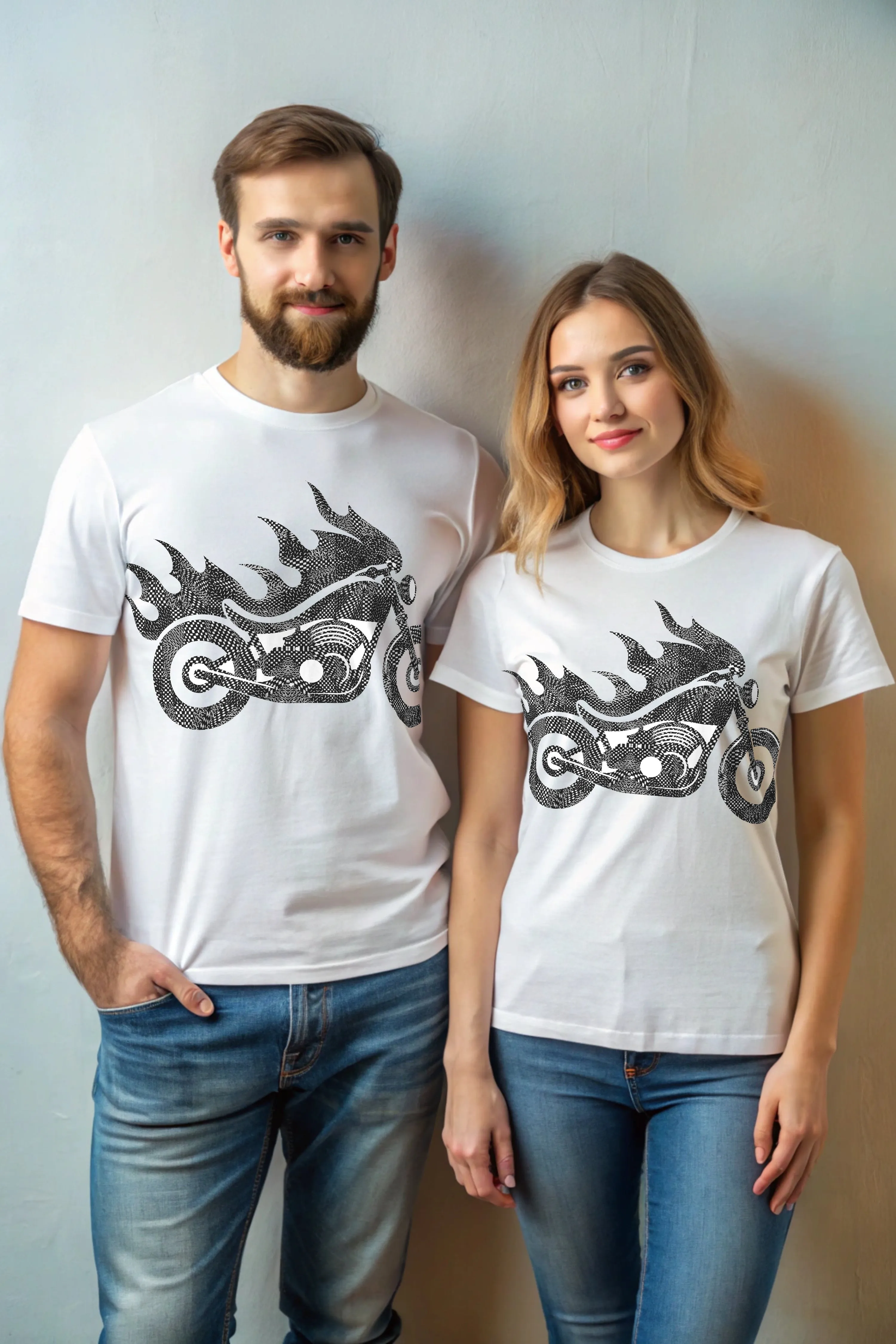 Old Soul Biker - 100% Cotton Crewneck Half Sleeve Unisex T-Shirt