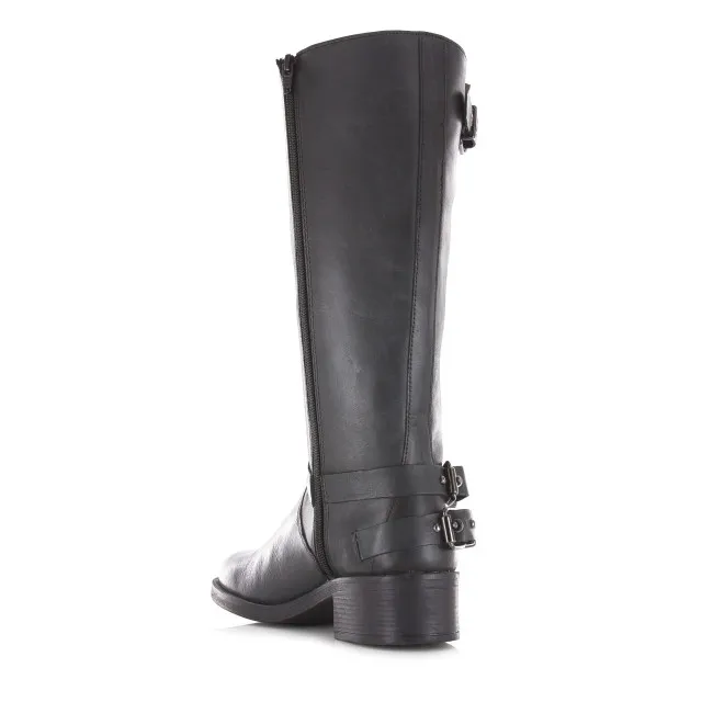 Poelman Hoge leren biker boots met rits cowboy laarzen dames