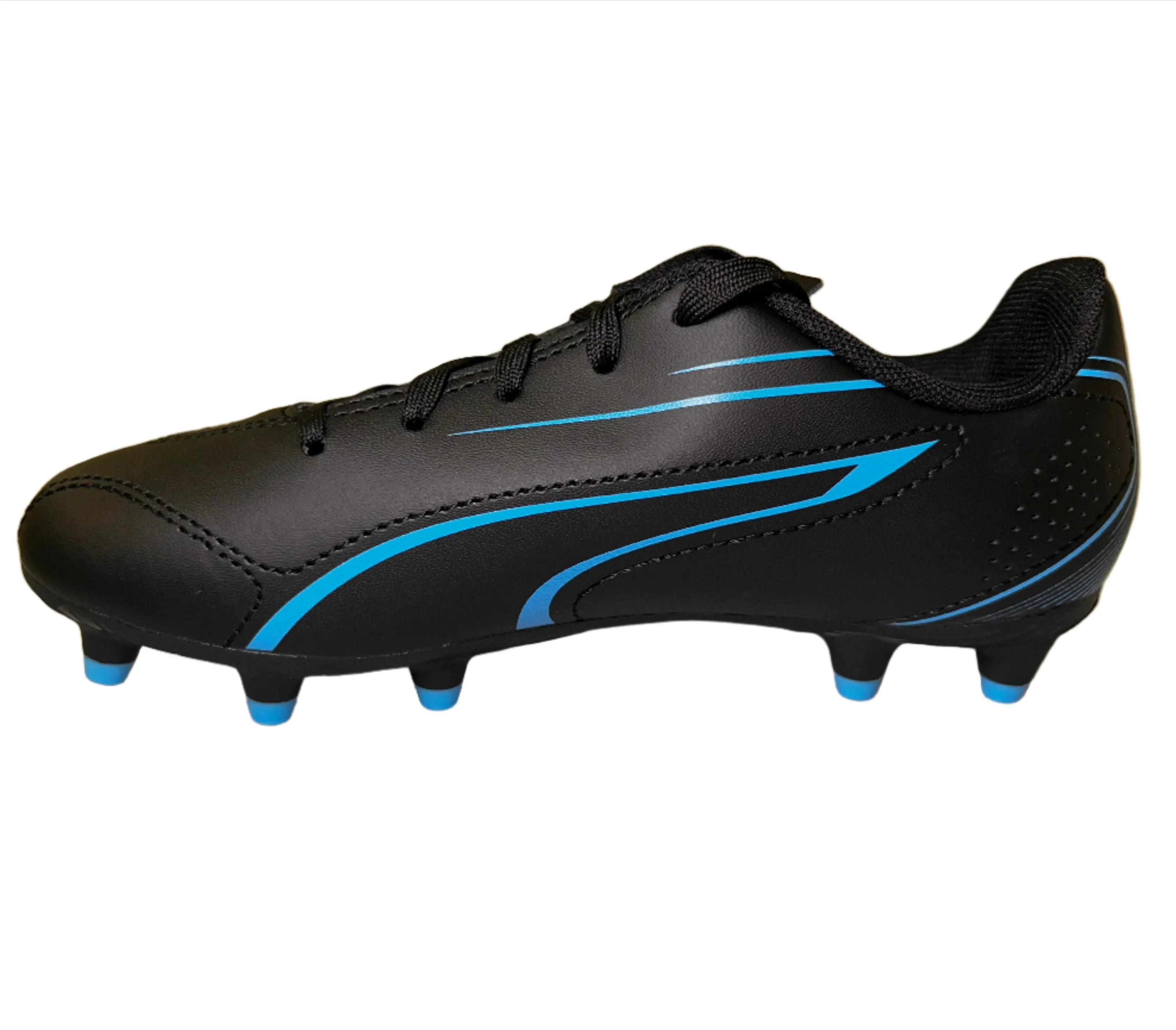 Puma Kids Vitoria FG/AG Football Boots Black/Luminous Blue