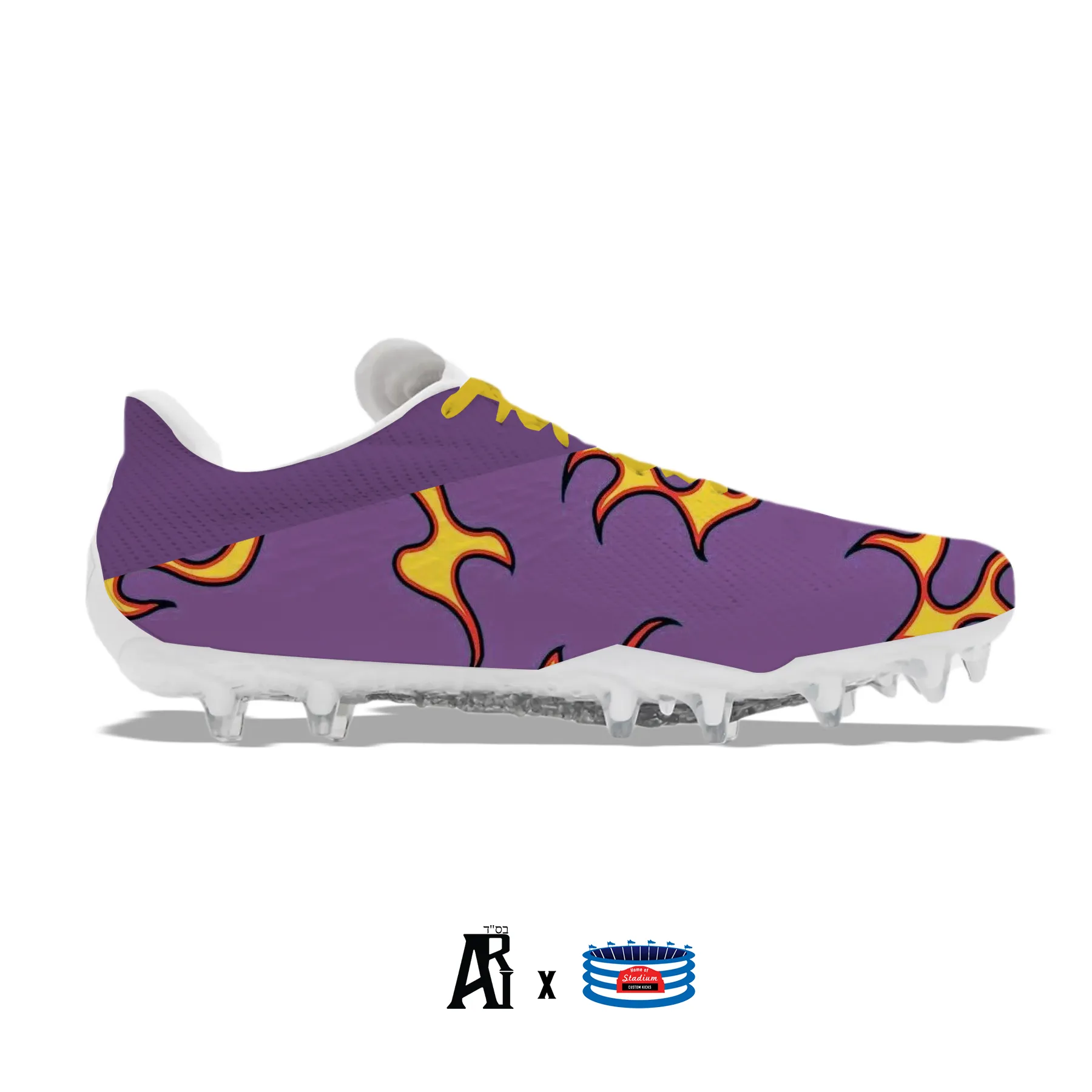 "Purple Flames" Under Armour Blur MC Football Cleats